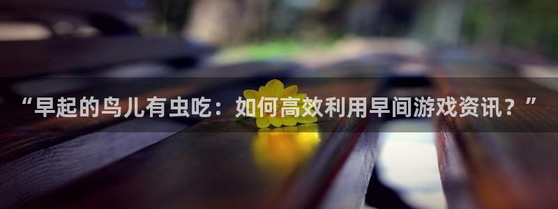 辉达娱乐平台登陆：“早起的鸟儿有虫吃：如何高效利用早间游戏资