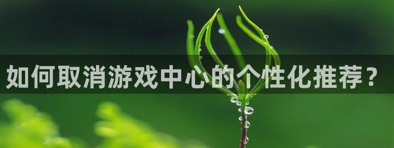 辉达娱乐平台官网登录：如何取消游戏中心的个性化推荐？